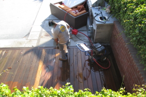 Landscaping Pressure Washing Wood Patio - Landscaping