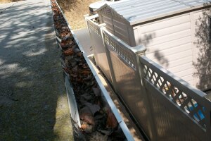 Landscaping Rain Gutter Cleaning Leaves - Landscaping