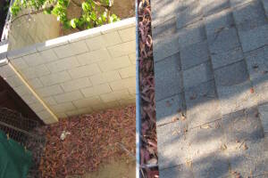 Landscaping Rain Gutter Leaves Debris Cleaning - Landscaping