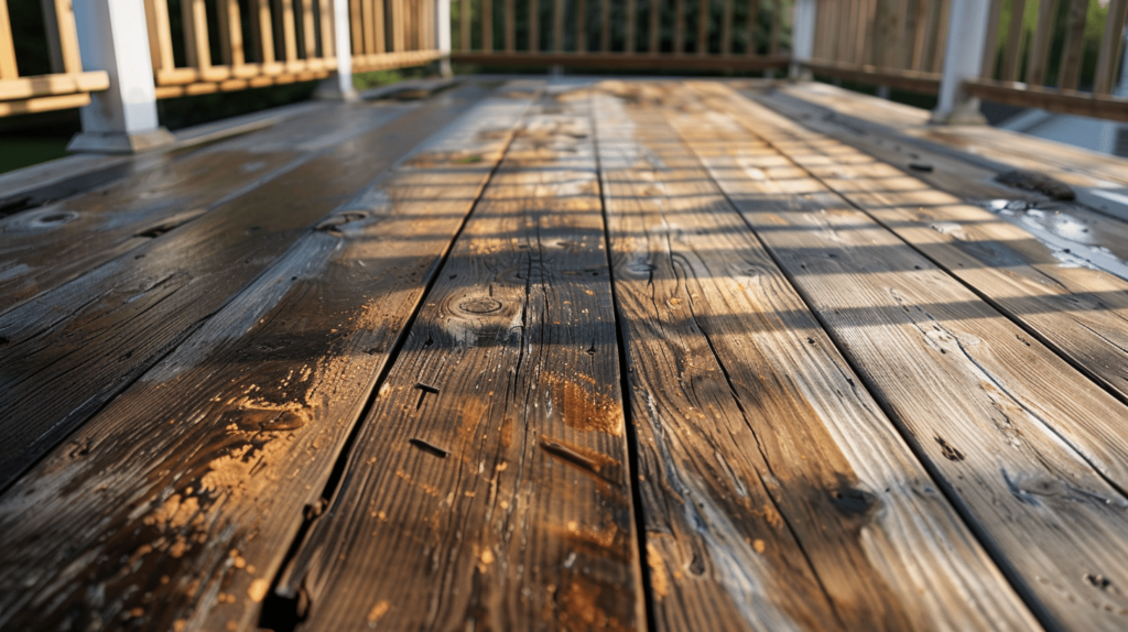 An image of old deck wood. Deck repair